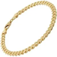 trendor Gliederarmband Herren-Armband 925 Silber Goldplattiert Panzer5,4 mm