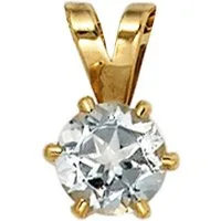 JOBO Kettenanhänger Anhänger mit Aquamarin 10 mm, 14 Karat 585 Gold