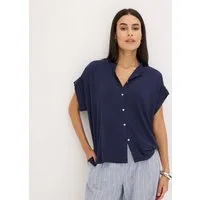 bonprix Blusenshirt aus Viskose, lässige Passform, Kurzarm, ohne Kragen, festlicher Stil
