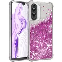 EAZY CASE Handyhülle Liquid Glittery Case für Samsung Galaxy A26 5G 6,7 Zoll, Bumper Case Back Cover Glitter Glossy Handyhülle Etui Violett Lila