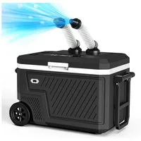 oyajia Elektrische Kühlbox Kompressor Kühlbox mit Luftkühlfunktion, bis -20℃, 12V/24V 230V,Type-C, 45 l, Tragbarer Outdoor Kühlschrank mit Rädern & Griff, Batterieanschluss