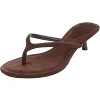 Ital-Design Damen Zehentrenner Sandalette mit Absatz für Sommer Zehentrenner (91849094) Pfennig-/Stilettoabsatz Sandalen & Sandaletten in Braun