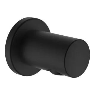 LAUFEN Anschlussbogen twin für Handbrause, Ausladung 42mm, PVD Titanschwarz matt, mit Rückflussverhi HF504776428000