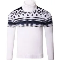 Reslad Strickpullover Reslad Rollkragenpullover Herren Grobstrick Norweger Pullover Winter (1-tlg) Strickpullover Männer Norwegermuster mit Roll Neck