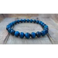 NAHLE Armband Naturstein Perlenarmband Tigerauge (1-tlg), mit blauem Tigerauge