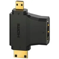 Hama HDMI™-Adapter Typ-A-Kupplung-Typ C Mini-/D Micro-Stecker vergoldet HDMI-Adapter