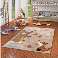 Pergamon Kinderteppich Kinder Teppich Maui Kids Fuchs und Bär, Rechteckig, Höhe: 13 mm