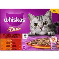 Whiskas WHISKAS® Portionsbeutel Multipack DUO Classic Combos in Gelee 12 x 85g, Nassfutter für: Katze