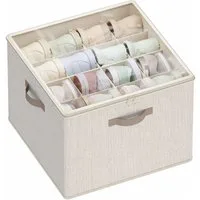 SONGMICS Aufbewahrungsbox Schuh-Organizer aus Stoff, für bis zu 16 Paar Schuhe, stapelbar, Deckel transparent, 2er Set