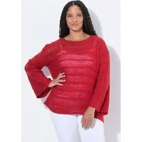 Angel of Style Strickpullover Pullover Boxy Fit Lochstrick Langarm