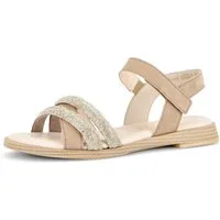 Gabor Riemchensandale Blockabsatz, Sandalette, Sommerschuh mit glänzenden Schmucksteinen