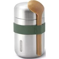 black+blum Thermobecher Food Flask, Edelstahl, hält Speisen lange heiß, auslaufsicher, inkl. Löffel, 400 ml