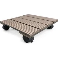 Floordirekt Pflanzenroller Marquis, eckig aus WPC 30x30 cm, mit Bremse, Rolluntersetzer bis 80 kg, (1-St), stabile 360 Grad Lenkrollen, ideal für Blumentöpfe & Pflanzkübel