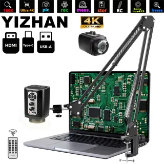 XHU6001 4K Digital Microscope for HDMI Camera 160XSony IMX415 Sensor Magnification USB Output High Brightness Adjustab