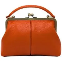 Taschenkinder Handtasche Damen Handtasche Leder "Kleine Olive", Umhängetasche, Vintage Stil., Echtleder Tasche mit Bügelverschluss