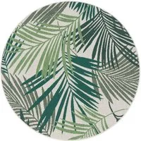 KADIMA DESIGN Outdoorteppich Palmblättermuster Balkon, Terrasse schmutzabweisend Outdoor Teppich, Rechteckig, Höhe: 4 mm, 100% Polypropylen, Rücken aus Polypropylen, Rechteckig, 80x150cm, Grün