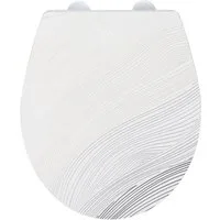 WENKO WC-Sitz Menin, Toilettensitz aus Duroplast mit Relief-Oberfläche, Absenkautomatik