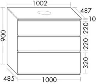 Burgbad Waschtischunterschrank Lin20Lack Hochglanz 900x1002x487 Sandorange Hochglanz, WWYJ100F6517 WWYJ100F6517