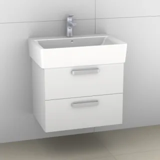Artiqua 412 Waschtischunterschrank für Connect Cube E7729 Weiß Glanz, 412-WU2L-I15-7050-68 412-WU2L-I15-7050-68