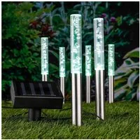 Gravidus LED Solarleuchte 6er Set LED Solarleuchten Bubbles für stimmungsvolle Beleuchtung