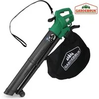 Gardebruk Laubsauger, Elektro 3in1 3000W Schultergurt und Rollen Fangsack 45L Laubbläser