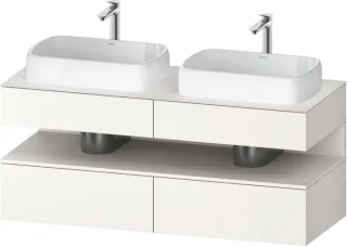 Duravit Qatego Konsolenwaschtischunterbau wandhängend Weiß Supermatt 1400x550x600 mm - QA47670848400 QA4767084840000