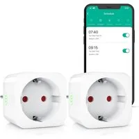 BEARWARE WLAN-Steckdose 2,4 Ghz WiFi Fernsteuerung per Smart life App, Sprachsteuerung, Spar-Set, 2-St., 2er Set, Countdown Timer, Ein und Ausschalttimer, Intervallmodus, Zeitschaltuhr