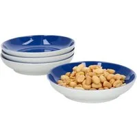 Ritzenhoff & Breker Servierschale 4er Set Schale 13cm flach Indigo-Blau Doppio - Ritzenhoff 64254, Porzellan