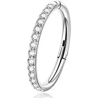 Karisma Schmuck Nasenpiercing Titan Hinged Nasenring Segmentring Charnier/Clicker Ring Kristall, Premium Zirkonia Stärke 1,0mm Frauenschmuck