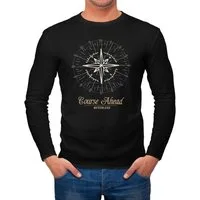 Neverless Longsleeve Herren Longsleeve Kompass Navigator Langarmshirt Neverless® mit Print