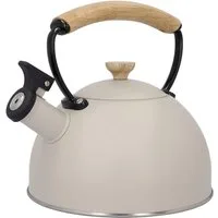 La Cafetière Wasserkessel La Cafetière, Edelstahl 18/10 (1-tlg), pfeifend, mit Holzgriff, 1,6 Liter, Induktion