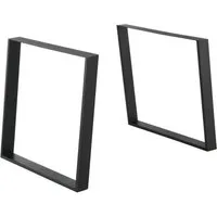 en.casa Tischgestell, »Makers« DIY Tischuntergestell 2er Set 75x72cm Stahl Schwarz
