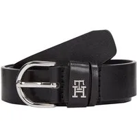 Tommy Hilfiger Ledergürtel ESSENTIAL EFFORTLESS 2.5 cm breit SILVER Einfachdornschließe, Metallemblem