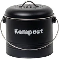 Zedelmaier Biomülleimer Biomülleimer Küche, Bio Mülleimer, Komposteimer Metall, Geruchsdicht mit Aktivkohlefiltern, Biomüll Retro 3,5L