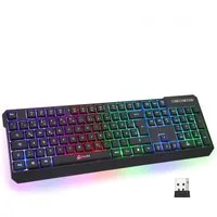 KLIM Chroma wireless Gaming, hintergrundbeleuchtete Tasten, Anti Ghosting Gaming-Tastatur (Deutsche Tastenbelegung, ergonomisch, wasserfest, keyboard)