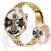 Zevelora Elegant Damen's Telefonfunktion 180mAh Prämie Smartwatch (1,19 Zoll, Android/iOS), Elegantes Handgelenkgerät mit Fitness-Tracking & Premium Funktionen
