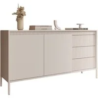 Compleo Kommode mit Lamellen, gerillte Front, JULO, zweitürig, Schubkastenkommode
