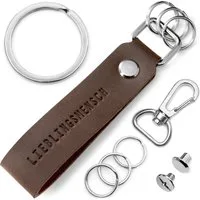 FABACH Schlüsselanhänger Leder Anhänger mit wechselbarem Schlüsselring - Gravur Lieblingsmensch
