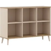 YUNY by PAIDI Sideboard HAZEL in Beige, 6 offene Fächer (B/H/T ca. 123/87/38 cm), modernes & stabiles Regal aus Holz, offenes Standregal