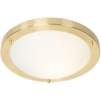 Qazqa Außen-Deckenleuchte Yuma, ohne Leuchtmittel, Warmweiß, QAZQA Außen Decken­leuchte, e27, Gold, Stahl, Modern