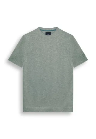 State of Art - Gemeliertes T-Shirt mit Gummibadge grün - Gr. - XL