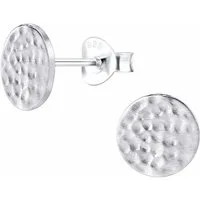 ALEXANDER YORK Paar Ohrstecker PLÄTTCHEN rund gehämmert, 2-tlg., 925 Sterling Silber