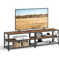 VASAGLE Lowboard Fernsehtisch, TV-Schrank, mit Ablagen, für Wohnzimmer, Schlafzimmer, für Fernseher bis zu 75 Zoll, Stahlgestell, 178 x 39 x 52 cm