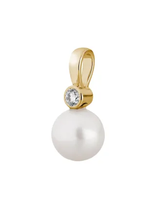 Lyomi Anhänger 585/- Gelbgold Perle 1 synth. Diam. 0,10ct.