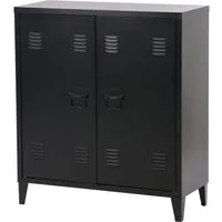 en.casa Aktenschrank »Oripää« mit 2 Türen Stahl 90x80x33 cm Schwarz