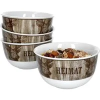 Ritzenhoff & Breker Servierschale 4er Set Schale tief 14cm Heimat Hirsch Chalet - Ritzenhoff 407693, Porzellan