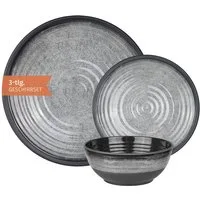 Moritz Geschirr-Set Camping Geschirr Stone Grey 3-teilig