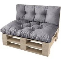 sunnypillow Palettenkissen Malmo - Set Sitzkissen 120x80x12 + Rückenkissen 120x40x15, palettenmöbel palettencouch polsterauflage