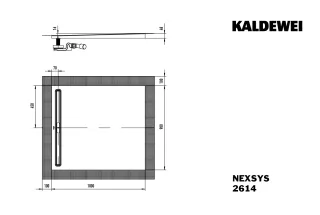 Kaldewei Duschwanne NEXSYS Mod.2614, 900x1000, schwarz matt 100  411446300676