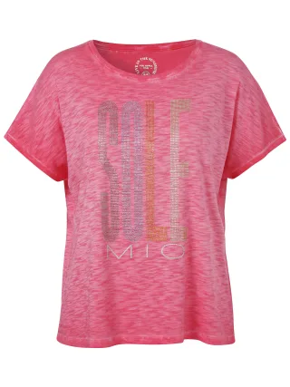 VIA APPIA DUE - T-Shirt Rundhals 1/2 Arm Motiv flamingo multicolor - Gr. - 48
